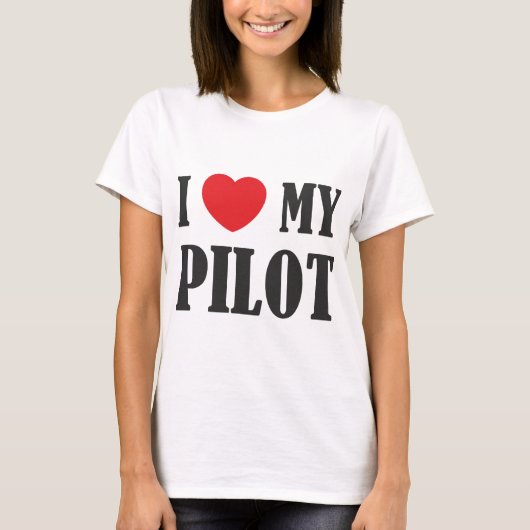 私は私のパイロットを愛します Tシャツ (正面)