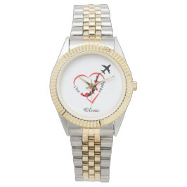 私は私のパイロットタイポグラフィ、航空が大好パーソナライズされたき。 腕時計