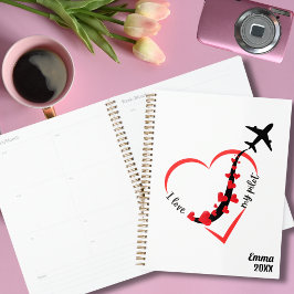 私は私のパイロットハート、かわいい航空モノグラムの、 プランナー手帳