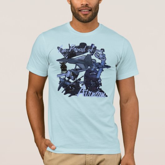 私は私のパイロット、空軍パパの誇りを持ったです Tシャツ (正面)