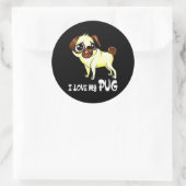 私は私のパグの贈り物が大好おもしろいき ラウンドシール (バッグ)