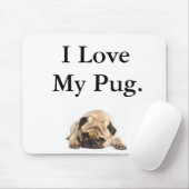 私は私のパグを愛します マウスパッド (マウス)