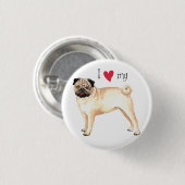 私は私のパグを愛します 缶バッジ (正面&裏面)