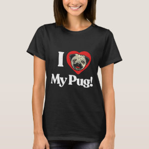 私は私のパグ可愛おもしろいい笑顔パグ顔ハートデ Tシャツ