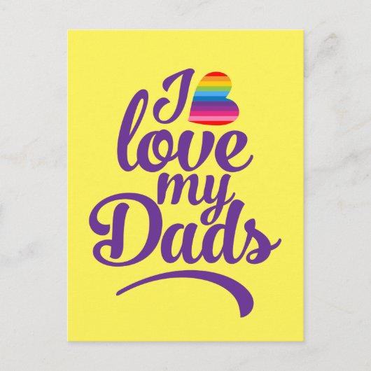 私は私のパパが大好き – LGBTQ父の日プライド ポストカード (正面)