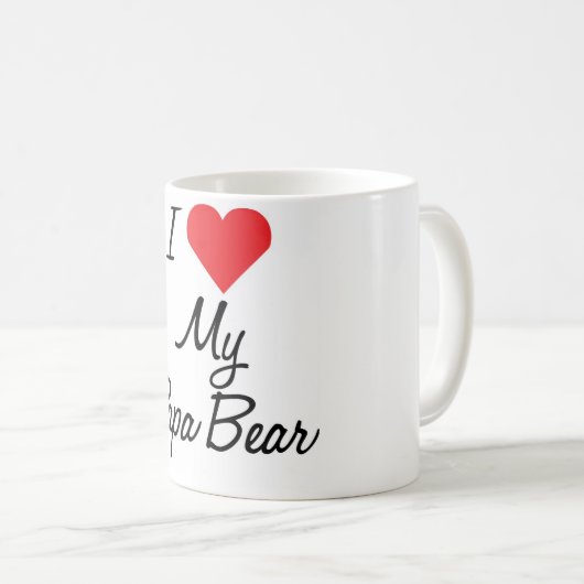 私は私のパパくまのコーヒー・マグを愛します コーヒーマグカップ (正面右)