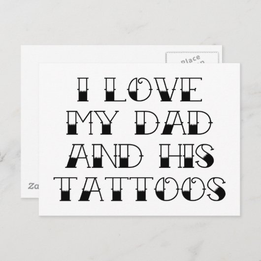 私は私のパパと彼の刺青が大好き ポストカード (正面/裏面)