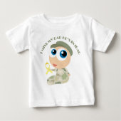 私は私のパパの兵士の子供に黄色いリボンを恋しく思います ベビーTシャツ (正面)