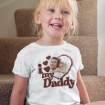 私は私のパパの娘ピンクの茶色の写真が大好き トドラーTシャツ<br><div class="desc">父の日や父の誕生日に衣服する子供のための完璧な衣装！両方のギフトダディのために一緒にパーソナライズされたかわいい写真を追加♥</div>