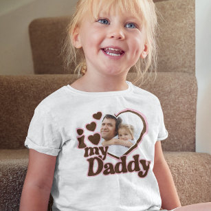 私は私のパパの娘ピンクの茶色の写真が大好き トドラーTシャツ