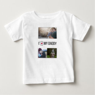 私は私のパパの赤ちゃん服を愛していカスタムる写真 ベビーTシャツ