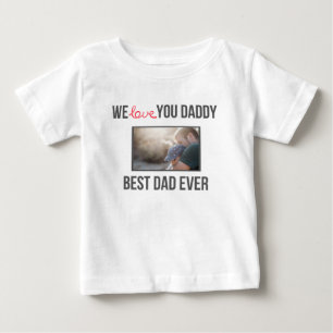 私は私のパパの赤ちゃん服を愛していカスタムる写真 ベビーTシャツ