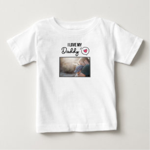 私は私のパパの赤ちゃん服を愛していカスタムる写真 ベビーTシャツ