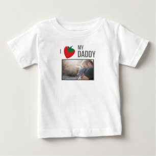 私は私のパパの赤ちゃん服を愛していカスタムる写真 ベビーTシャツ