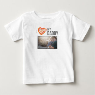 私は私のパパの赤ちゃん服を愛していカスタムる写真 ベビーTシャツ