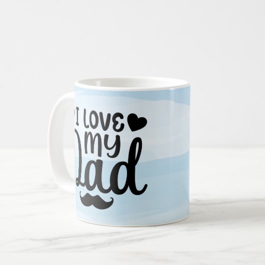 私は私のパパパーソナライズされたフォトコーヒーマグ大好き コーヒーマグカップ (正面左)