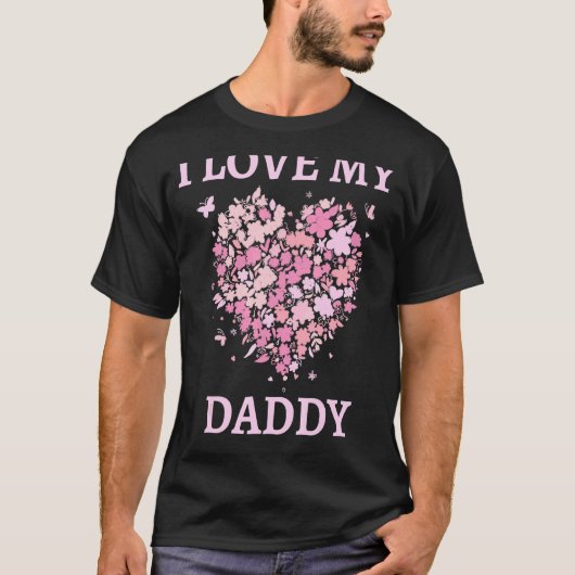 私は私のパパ娘の女の子の女の子プルが大好き Tシャツ (正面)