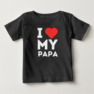 私は私のパパ家族の愛のハートギフト ベビーTシャツ