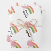 私は私のパパ父の日の誕生日の贈り物デザインが大好き ラッピングペーパーシート (インサイチュ)