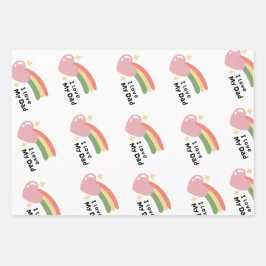 私は私のパパ父の日の誕生日の贈り物デザインが大好き ラッピングペーパーシート