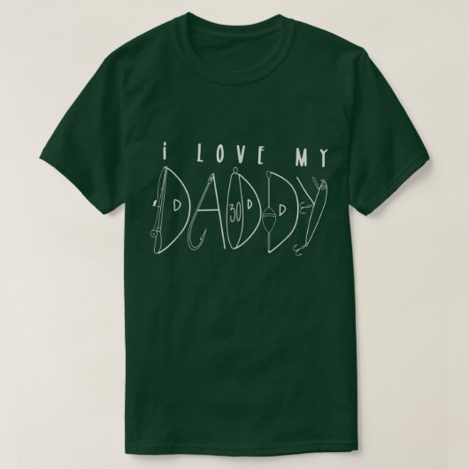 私は私のパパ父の日魚釣りルースを愛男性へ Tシャツ (デザイン正面)