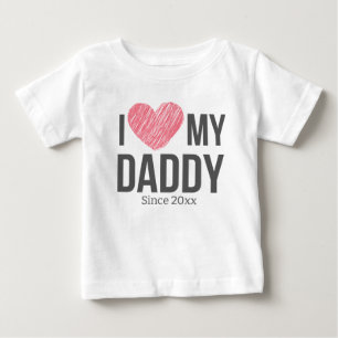 私は私のパパ赤ちゃん服を愛カスタム文字 ベビーTシャツ