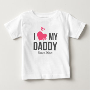 私は私のパパ赤ちゃん服を愛カスタム文字 ベビーTシャツ
