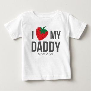 私は私のパパ赤ちゃん服を愛カスタム文字 ベビーTシャツ