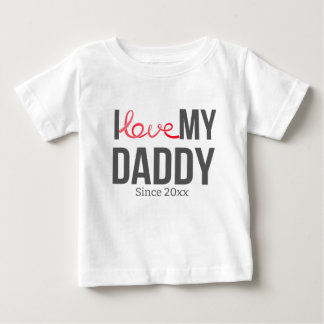 私は私のパパ赤ちゃん服を愛カスタム文字 ベビーTシャツ