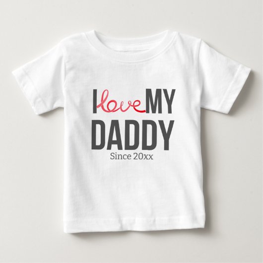 私は私のパパ赤ちゃん服を愛カスタム文字 ベビーTシャツ (正面)