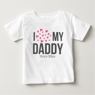 私は私のパパ赤ちゃん服を愛カスタム文字 ベビーTシャツ
