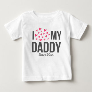 私は私のパパ赤ちゃん服を愛カスタム文字 ベビーTシャツ