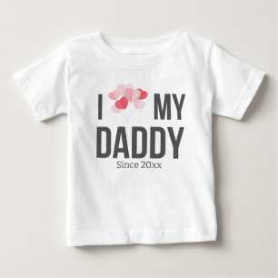 私は私のパパ赤ちゃん服を愛カスタム文字 ベビーTシャツ