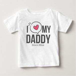 私は私のパパ赤ちゃん服を愛カスタム文字 ベビーTシャツ