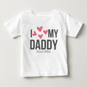 私は私のパパ赤ちゃん服を愛カスタム文字 ベビーTシャツ