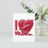私は私のパパ赤を愛する – ハート ポストカード (スタンド正面)