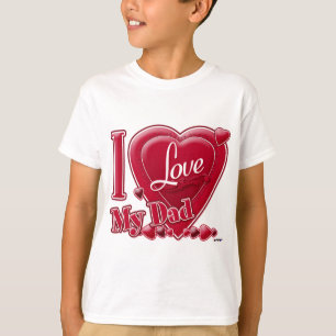 私は私のパパ赤を愛する – ハート Tシャツ