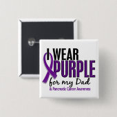 私は私のパパ10の膵臓癌のための紫色を身に着けています 缶バッジ (正面&裏面)