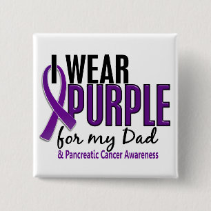 私は私のパパ10の膵臓癌のための紫色を身に着けています 缶バッジ