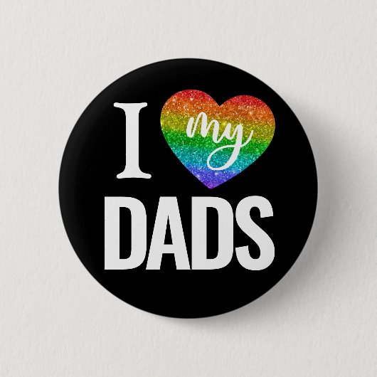 私は私のパパ |レインボーハートプライド父の日 缶バッジ (正面)