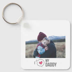 私は私のパパKEYCHAIN 2写真の写真カスタムLOVE キーホルダー