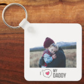 私は私のパパKEYCHAIN 2写真の写真カスタムLOVE キーホルダー (正面)