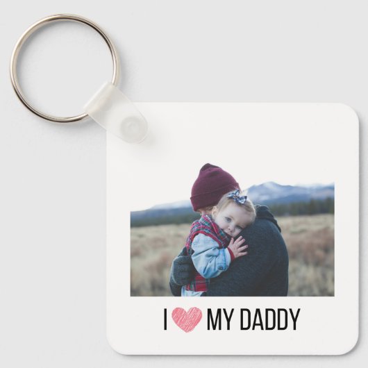 私は私のパパKEYCHAIN 2写真の写真カスタムLOVE キーホルダー (正面)