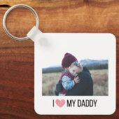 私は私のパパKEYCHAIN 2写真の写真カスタムLOVE キーホルダー (正面)
