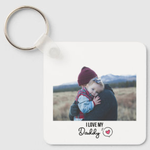 私は私のパパKEYCHAIN 2写真の写真カスタムLOVE キーホルダー
