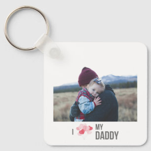私は私のパパKEYCHAIN 2写真の写真カスタムLOVE キーホルダー