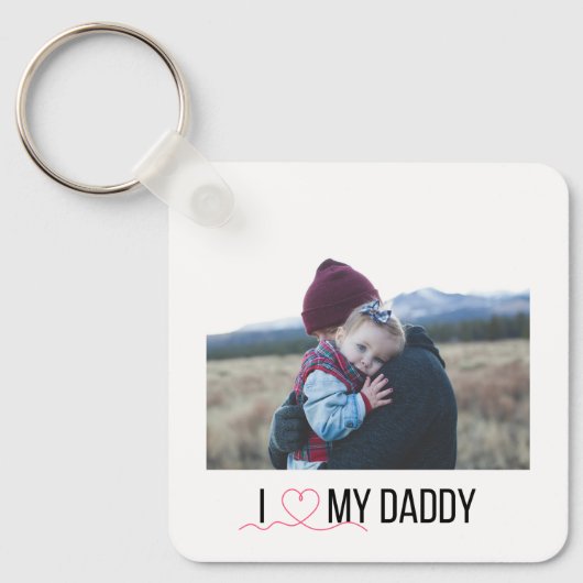 私は私のパパKEYCHAIN 2写真の写真カスタムLOVE キーホルダー (正面)