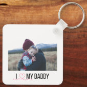 私は私のパパKEYCHAIN 2写真の写真カスタムLOVE キーホルダー (裏面)