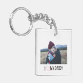 私は私のパパKEYCHAIN 2写真の写真カスタムLOVE キーホルダー (正面左)