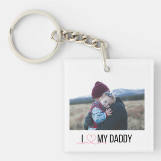 私は私のパパKEYCHAIN 2写真の写真カスタムLOVE キーホルダー